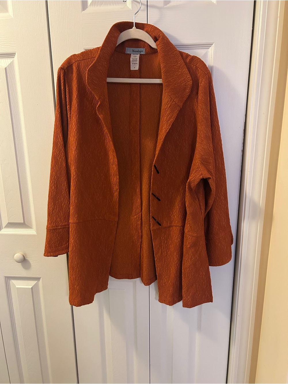 Moonlight Y&S Exclusive Orange Crinkle Puckered Artsy Tunic Top XL